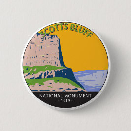 Scotts Bluff National Monument Nebraska Vintag Button