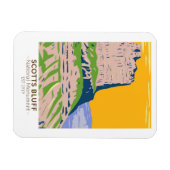 Scotts Bluff National Monument Nebraska Vintag Magnet (Horizontal)