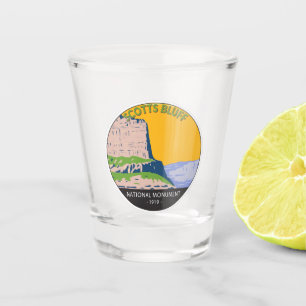 Scotts Bluff National Monument Nebraska Vintag Schnapsglas