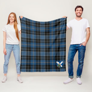 Scotts Clergy Blue Tartan Kariert Fleecedecke