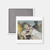 Scott's Emulsion Girl mit Katzen und Hund Magnet (Vorderseite/Rückseite)