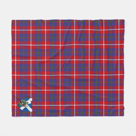 Scotts Galloway Red Tartan Kariert Fleecedecke (Vorderseite (Horizontal))