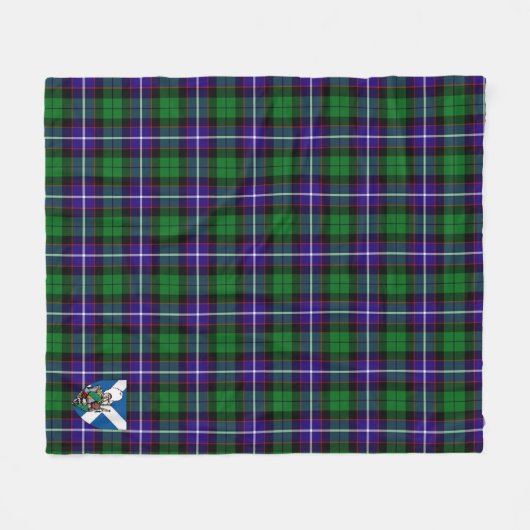 Scotts Hunter Tartan Kariert Fleecedecke (Vorderseite (Horizontal))