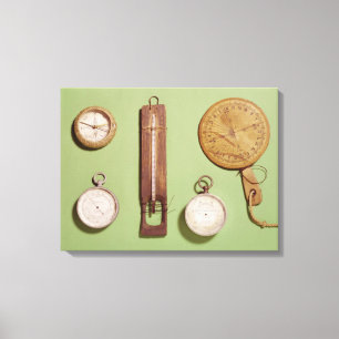 Scotts Kompass, Thermometer, Sundial, Leinwanddruck