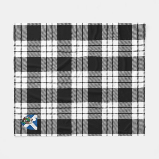 Scotts MacFarlane Black & White Tartan Kariert Fleecedecke (Vorderseite (Horizontal))