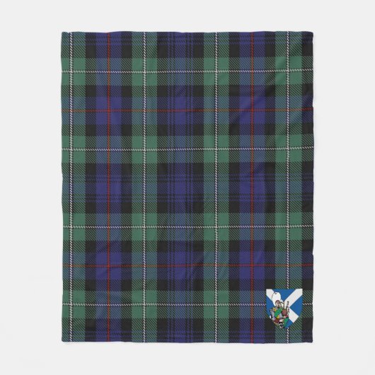 Scotts MacKenzie Modern Blue Tartan Kariert Fleecedecke (Vorderseite)