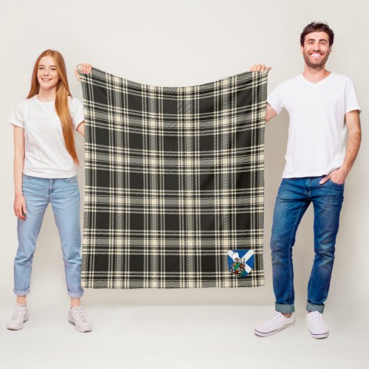 Scotts Menzies Black & White Ancient Tartan Karier Fleecedecke (Beispiel)
