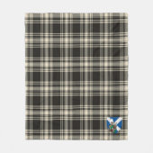Scotts Menzies Black & White Ancient Tartan Karier Fleecedecke (Vorderseite)