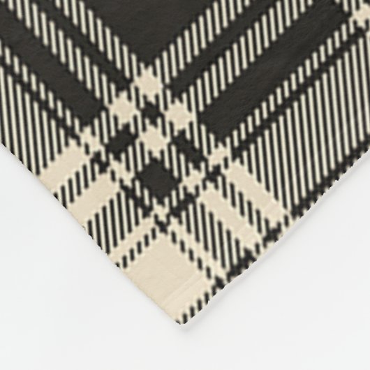 Scotts Menzies Black & White Ancient Tartan Karier Fleecedecke (Ecke)