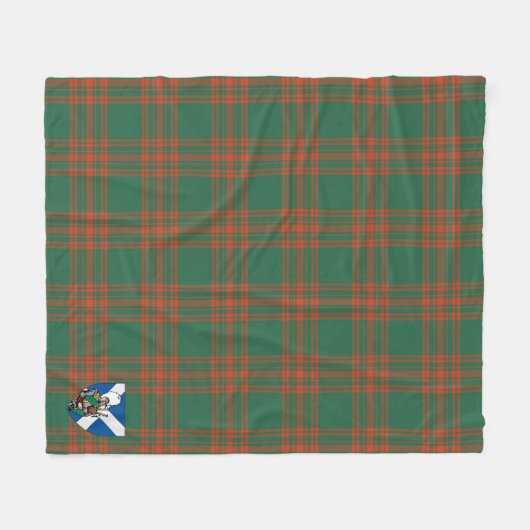 Scotts Menzies Green Ancient Tartan Kariert Fleecedecke (Vorderseite (Horizontal))