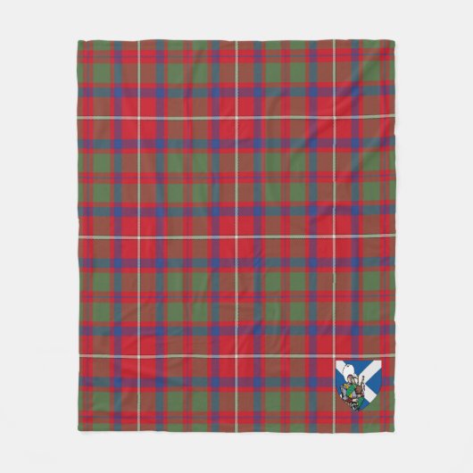 Scotts Shaw Red Modern Tartan Kariert Fleecedecke (Vorderseite)