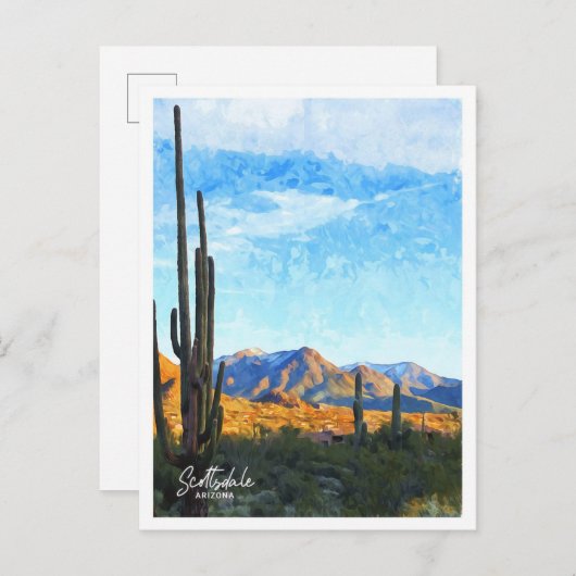 Scottsdale Arizona Aquarellfärbung Postkarte (Vorne/Hinten)