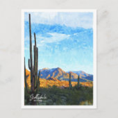 Scottsdale Arizona Aquarellfärbung Postkarte (Vorderseite)
