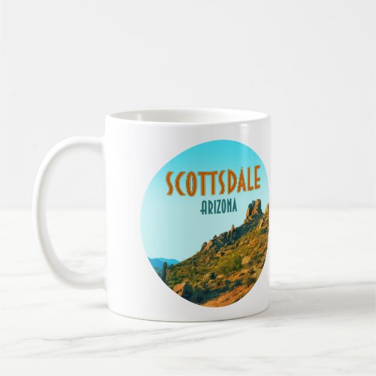 Scottsdale Arizona Cactus and Mountain Vintag Kaffeetasse (Links)