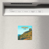 Scottsdale Arizona Cactus and Mountain Vintag Magnet (In Situ (Geschirrspüler))