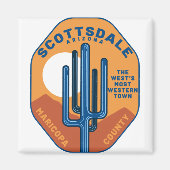 Scottsdale Arizona Cactus Mountains Magnet (Vorne)