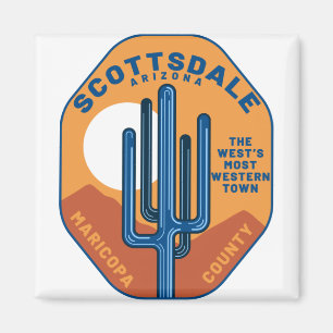 Scottsdale Arizona Cactus Mountains Magnet