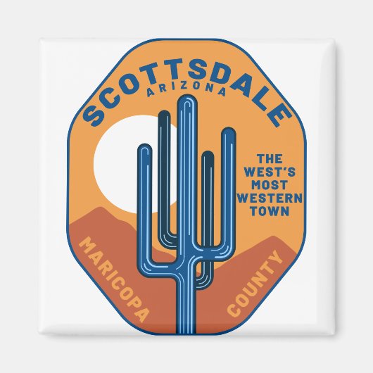 Scottsdale Arizona Cactus Mountains Magnet (Vorne)