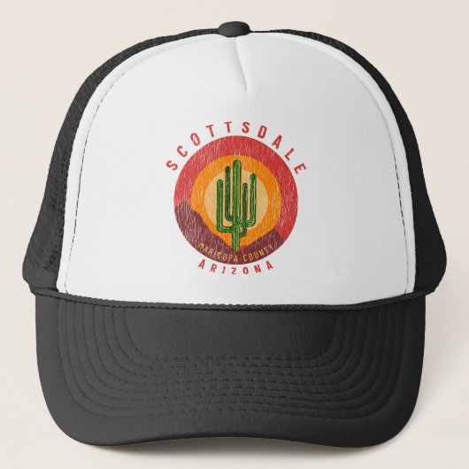 Scottsdale Arizona Cactus Mountains Truckerkappe (Vorderseite)