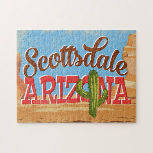 Scottsdale Arizona Cartoon Wüste Wüstenwanderung Puzzle