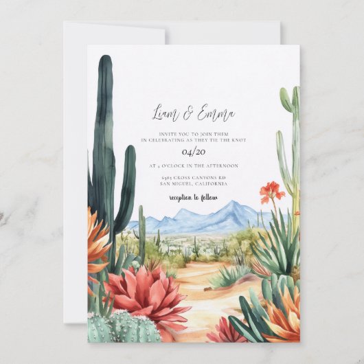 Scottsdale Arizona Desert Wedding Invitation Einladung (Vorderseite)