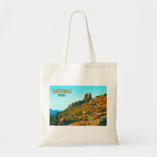 Scottsdale Arizona Kaktus und Berg Vintage Tragetasche