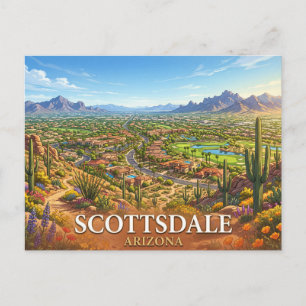 Scottsdale Arizona Reise   Wüstenstadtlandschaft Postkarte