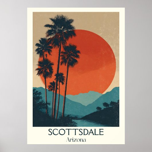 Scottsdale Arizona Retro Travel Poster (Vorne)