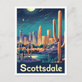 Scottsdale Arizona Vintage Reise Illustration Postkarte (Vorderseite)