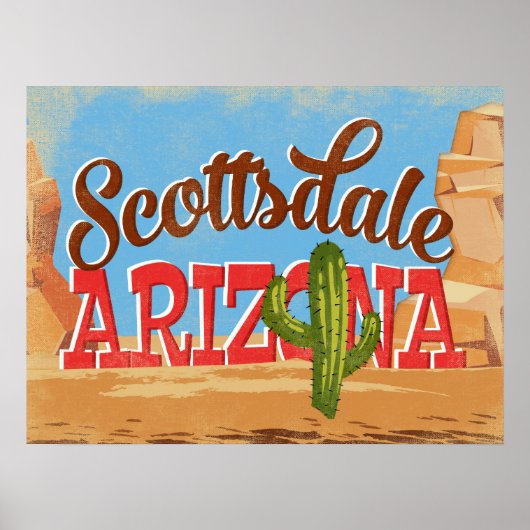 Scottsdale Arizona Vintage Reiseplaner Poster (Vorne)