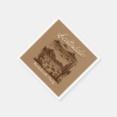 scottsdale bachelorette party retro desert serviette (Ecke)
