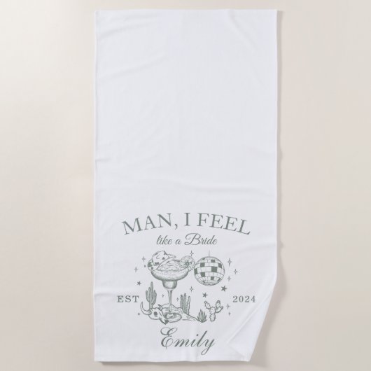 Scottsdale Bachelorette Retro Modern Beach Handtuc Strandtuch (Vorderseite)