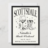 Scottsdale Bachelorette Social Cocktail Tour Einladung (Vorderseite)