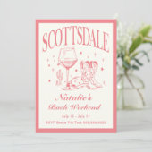 Scottsdale Bachelorette Social Cocktail Tour Einladung (Stehend Vorderseite)