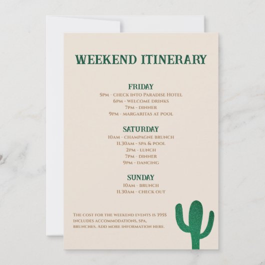 Scottsdale Before The Veil Cactus Bachelorette Einladung (Rückseite)