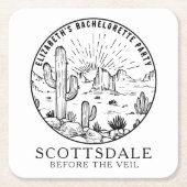 Scottsdale Junggeselinnen-Abschied Favor Custom Rechteckiger Pappuntersetzer (Vorderseite)