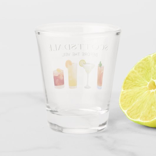 Scottsdale Junggeselinnen-Abschied Shot Glass Schnapsglas (Rückseite)
