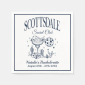 Scottsdale Junggeselinnen-Abschied Vintag Grau Pap Serviette (Vorderseite)