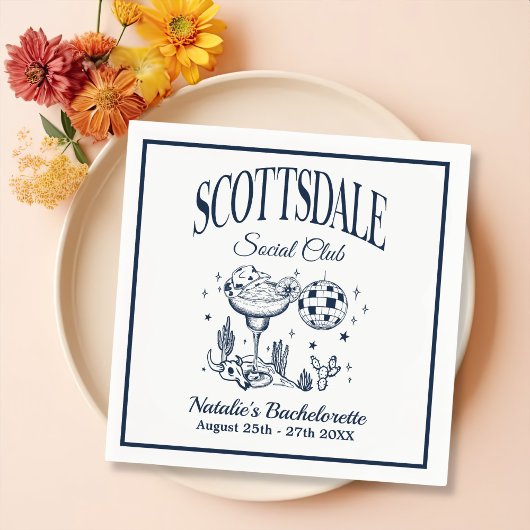 Scottsdale Junggeselinnen-Abschied Vintag Grau Pap Serviette