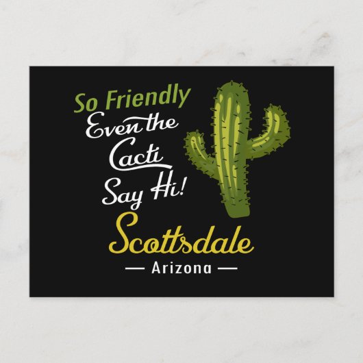 Scottsdale Postcard Cactus Funny Retro Postkarte (Vorderseite)