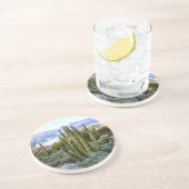 Scottsdale Succulent Sunset Sandstein Untersetzer (Seite)