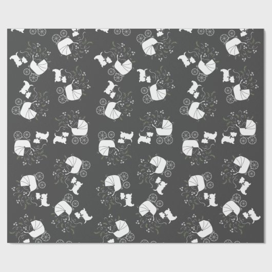 Scotty Dog Baby Shower Geschenkpapier (Flach)