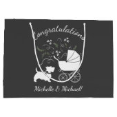 Scotty Dog Baby Shower Große Geschenktüte (Rückseite)