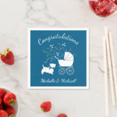 Scotty Dog Baby Shower Puppy Scottish Terrier Blue Serviette (Beispiel)