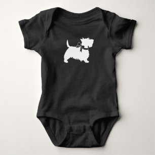 Scotty Dog Baby Shower Puppy Scottish Terrier Gray Baby Strampler