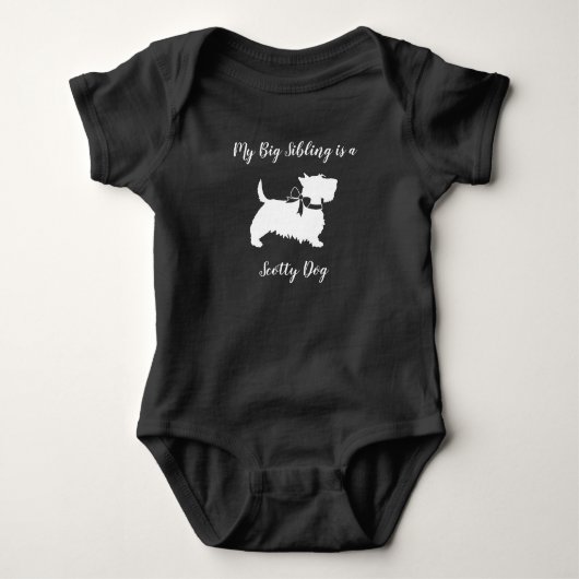 Scotty Dog Baby Shower Puppy Scottish Terrier Gray Baby Strampler (Vorderseite)