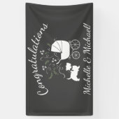 Scotty Dog Baby Shower Puppy Scottish Terrier Gray Banner (Vertikal)