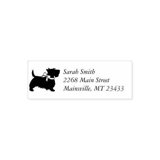 Scotty Dog Baby Shower Puppy Scottish Terrier Gray Permastempel (Design)