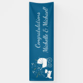Scotty Dog Baby Shower Scottish Terrier Blue Banner (Vertikal)