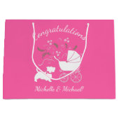 Scotty Dog Baby Shower Scottish Terrier Pink Große Geschenktüte (Vorderseite)